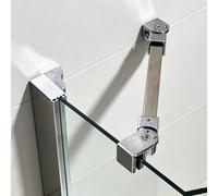 Barra Stabilizzatrice per Box Doccia Barra di Supporto Orientabile per Box Doccia 40 60 70 100 120 cm, Asta Stabilizzatrice in Acciaio Inox per Vetri da 8-12 mm(Silver,39in(100cm))
