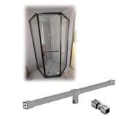 Barra Stabilizzatrice per Box Doccia Barra di Supporto per Box Doccia da 7-78 Pollici con Staffe Girevoli a 360°, Braccio Stabilizzatore Fisso per Pannelli In Vetro Adatto(Gray,155cm/61in)