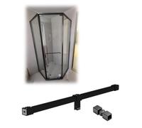 Barra Stabilizzatrice per Box Doccia Barra di Supporto per Box Doccia da 7-78 Pollici con Staffe Girevoli a 360°, Braccio Stabilizzatore Fisso per Pannelli In Vetro Adatto(Black,155cm/61in)