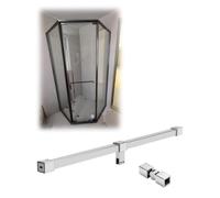 Barra Stabilizzatrice per Box Doccia Barra di Supporto per Box Doccia da 7-78 Pollici con Staffe Girevoli a 360°, Braccio Stabilizzatore Fisso per Pannelli In Vetro Adatto(Sliver,155cm/61in)