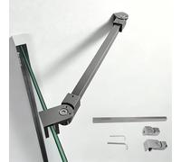 Barra Stabilizzatrice per Box Doccia Barra di Supporto per Doccia, Asta Supporto Regolabile per Parete Doccia Senza Telaio, Braccio Stabilizzatore Fisso per Pannello in Vetro(Dark Gray,70cm/27.6in)