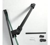 Barra Stabilizzatrice per Box Doccia Barra di Supporto per Doccia, Asta Supporto Regolabile per Parete Doccia Senza Telaio, Braccio Stabilizzatore Fisso per Pannello in Vetro(Black,100cm/39.4in)