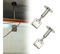 Barra Stabilizzatrice per Box Doccia Set da 2 Staffe di Fissaggio da Soffitto a Pannello in Vetro, Barra Stabilizzatrice in Acciaio Inox per Vetri Doccia, Asta di Supporto per Porta Doccia