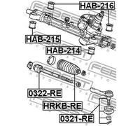 Barra sterzo Assale anteriore 0322-RE FEBEST per HONDA CR-V III