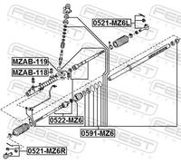 Barra sterzo Assale anteriore 0522-MZ6 FEBEST per MAZDA 6 Hatchback 6 Tre volumi
