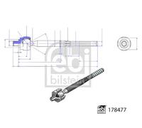Barra sterzo Assale anteriore Sx 178477 FEBI BILSTEIN per RENAULT SCÉNIC IV