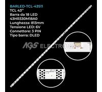 BARRA STRIP 18 LED TV TCL 43HR330M18A0 43S11-18X1-A15