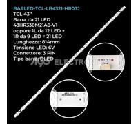 BARRA STRIP 21 LED TV TCL 4C-LB4321-HR03J 43HR330M21A0 43P615