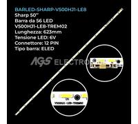 BARRA STRIP 56 LED TV SHARP V500HJ1-LE8-TREM02 M0004L0N31-A59S0D,TX50AS520