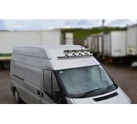 Barra Tettuccio A1 + LED Per Renault master 2018-2024 Anteriore Medio Alto Inox
