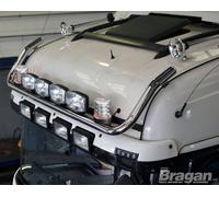 Barra Tettuccio + Jumbo Punti + Lente Trasparente Faro x2 Per Renault Magnum