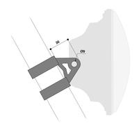 BARRACUDA COPPIA ATTACCO STAFFE FARO ALLUMINIO FORCELLE STELI DIAMETRO 50-51mm