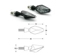BARRACUDA coppia Frecce Miniviper Led Moto Universali per Aprilia RS 125