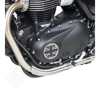 BARRACUDA COPPIA KIT COPRI CARTER SIMBOLO CROCE ALLUMINIO TRIUMPH STREET TWIN