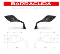 BARRACUDA coppia specchi specchietti retrovisori per KAWASAKI Ninja 1000 ZX-10RR