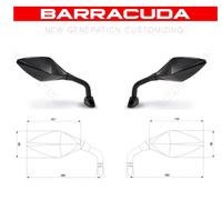 BARRACUDA coppia specchi specchietti retrovisori RACE neri universali