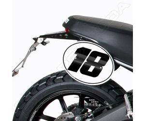 BARRACUDA COPPIA TABELLE PORTANUMERO ALLUMINIO LATERALI DUCATI SCRAMBLER