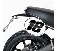 BARRACUDA COPPIA TABELLE PORTANUMERO DUCATI SCRAMBLER + 4 NUMERI ADESIVI