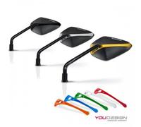 BARRACUDA MOTO COPPIA SPECCHI RETROVISORI X-VERSION OMOLOGATI INSERTO ARANCIO