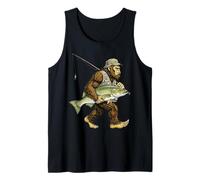 Barramundi Bigfoot Pescatore Sasquatch Pesca in Acqua salata Canotta