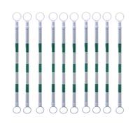 Barre coniche stradali ad incastro - Barricata portatile leggera for la costruzione di strade, estensibile da 3,9 a 6,5 piedi(Green-white,10PCS)