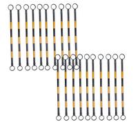 Barre coniche stradali interbloccate - Barricata leggera portatile con anelli di ricambio for la costruzione di strade(Yellow-black,20PCS)