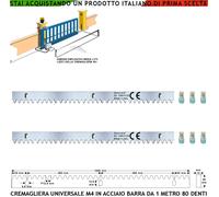 Barre Cremagliera Acciaio Zincata M4 Per Cancello Scorrevole 2 Moduli da 1 Metro