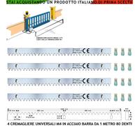 Barre Cremagliera Acciaio Zincata M4 Per Cancello Scorrevole 4 Moduli da 1 Metro