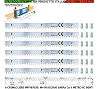 Barre Cremagliera Acciaio Zincata M4 Per Cancello Scorrevole 6 Moduli da 1 Metro