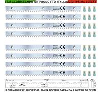 Barre Cremagliera Acciaio Zincata M4 Per Cancello Scorrevole 8 Moduli da 1 Metro