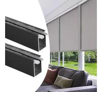 Barre di blocco della luce a canale a U, Bloccanti for luce oscurante, binario laterale con canale a U, 2 pezzi, multicolore, dimensioni multiple(Black 2 Pcs,146cm(57.5in))