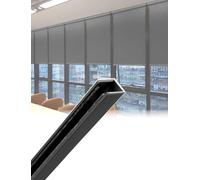 Barre di blocco della luce a canale a U, Guide laterali oscuranti con canale a U in alluminio for oscurante for finestre, dimensioni multiple nere(1W x 55H cm)