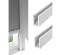 Barre di blocco della luce a canale a U, Strisce di blocco della luce in lega alluminio a forma U for tende, multicolore, 11-98 pollici, confezione da 2(White,129.5cm/51inch)