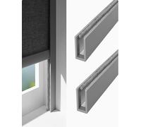 Barre di blocco della luce a canale a U, Striscia oscurante con canale a U in alluminio da 2 pezzi, guida laterale for tenda a rullo, multicolore, dimensioni multiple(Grey,1W x 110H cm)