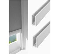 Barre di blocco della luce a canale a U, Striscia oscurante con canale a U in alluminio da 2 pezzi, guida laterale for tenda a rullo, multicolore, dimensioni multiple(Natural,1W x 140H cm)