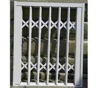 Barre di sicurezza antifurto per scorrevoli, griglia di recinzione in alluminio bianco con serratura e chiavi per la sicurezza domestica, 50 x 85 cm, design a fisarmonica per la protezione del balcone