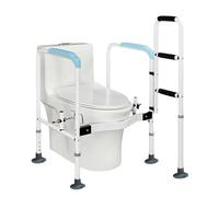 Barre Di Sicurezza Per WC Disabili,telaio di sicurezza regolabile per WC con grandi ventose, barra di sostegno antiscivolo, ausilio per alzarsi in piedi per anziani, adatto a qualsiasi WC