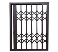 Barre di Sicurezza scorrevoli in Alluminio Grigio con Serratura, griglia Pieghevole per la Sicurezza Domestica e la Via di Fuga antincendio, Ideale per Le camerette dei Bambini (130x150 cm)