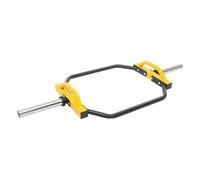 Barre esagonale Olympique, Hex Bar Deadlift, capacità massima di 150 kg, con 2 morsetti a molla, per sollevamento olimpici, shrug, squat (giallo)