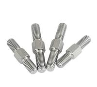 Barre filettate a doppia testa con filettatura sinistra e destra M3-5 pezzi 30/50/60/70/80 mm, acciaio inossidabile 304, design esagonale esterno(M3 x 40MM)