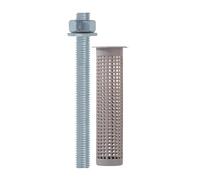 Barre Filettate M12 In Acciaio Zincato e Tasselli a Rete in Plastica 4 Pezzi Ad Alta Resistenza Lunghezza Barra 16,5 cm Lunghezza Tassello 13 cm Dado e Rondella M12