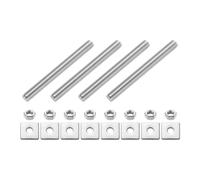 Barre filettate M8x80mm 4pz, acciaio 304 con dadi e rondelle