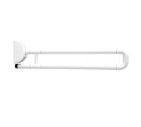 Barre for WC, barre for WC con impugnatura strutturata, bracciolo for WC con maniglia pieghevole, capacità di peso di 440 libbre for corrimano di stabilità for WC for anziani disabili(White,29.52x5.11