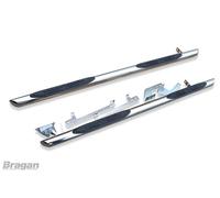 Barre Laterali Acciaio Inox Affusolato Terminali + 4 Passo Pastiglie Per jeep