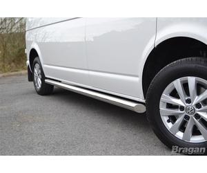 Barre Laterali - Affusolato 7.6cm per Volkswagen Transporter T6 2015 + Lwb