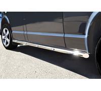 Barre Laterali + Bianco LED per Citroen Berlingo Lwb 2016-2019 Inox Accessori