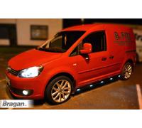 Barre Laterali + Bianco LED Per volkswagen caddy maxi Lwb 2015 - 2021 - Nero Van
