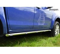 Barre Laterali Inox Cromate + LED Bianchi Per Mitsubishi L200 Triton 2012-2015