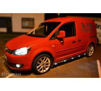 Barre Laterali + LED Bianco Per volkswagen caddy maxi Lwb 2015-2021 Acciaio Inox