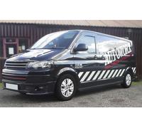Barre Laterali Nere 2" per Volkswagen T5 Transporter Caravelle SWB 2004-2015